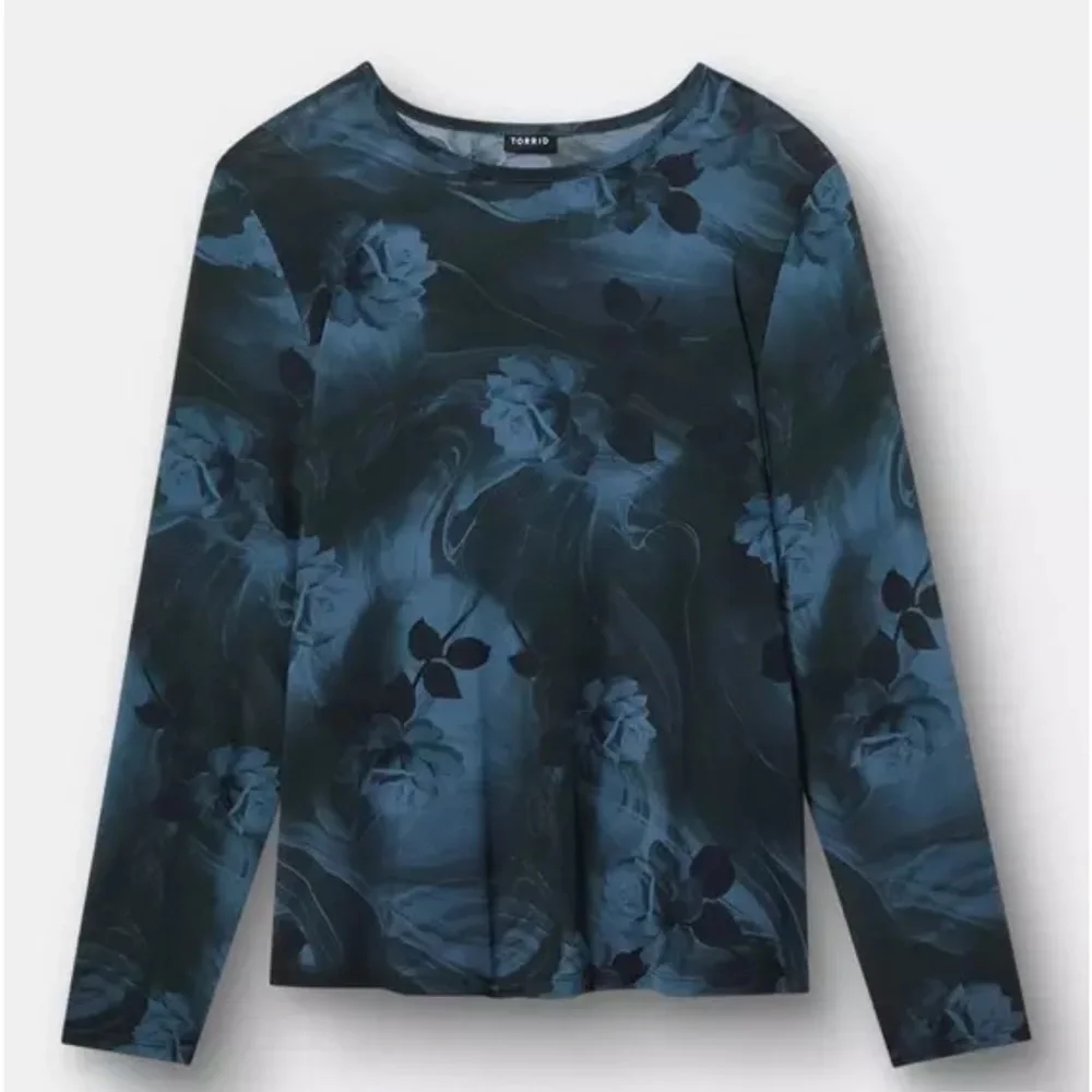 Torrid Mesh Crew Neck Long Sleeve Top - Picture 1 of 5